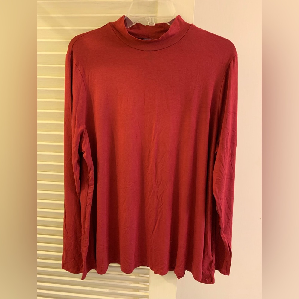 Old Navy NWT Set of 2 Turtleneck Tunic Top, XL Tall, Burgundy Green